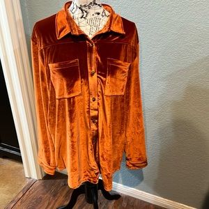 Velvet long sleeve top